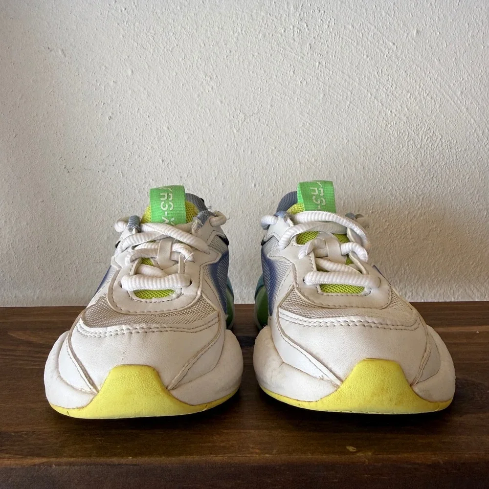 Puma RS-X Airbrush Elektro Green Big Kids Sneakers 382764-02 Size 11C